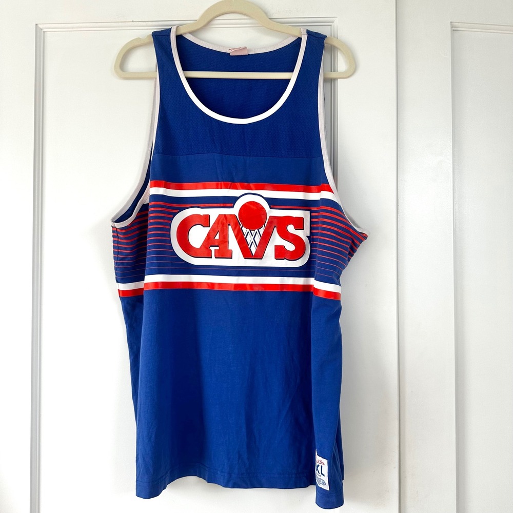 Mitchell & Ness Cleveland Cavaliers NBA Tank Top Blue Red Retro Logo XXL